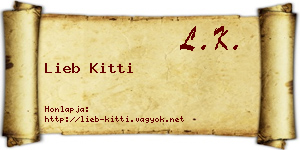 Lieb Kitti névjegykártya